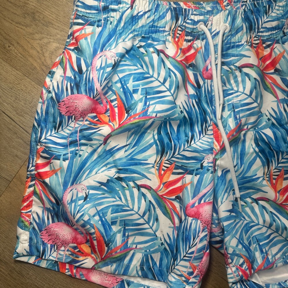 RING OF FIRE Men's Tropical Ocean Pool Shorts Size Medium EUC - Picture 4 of 8